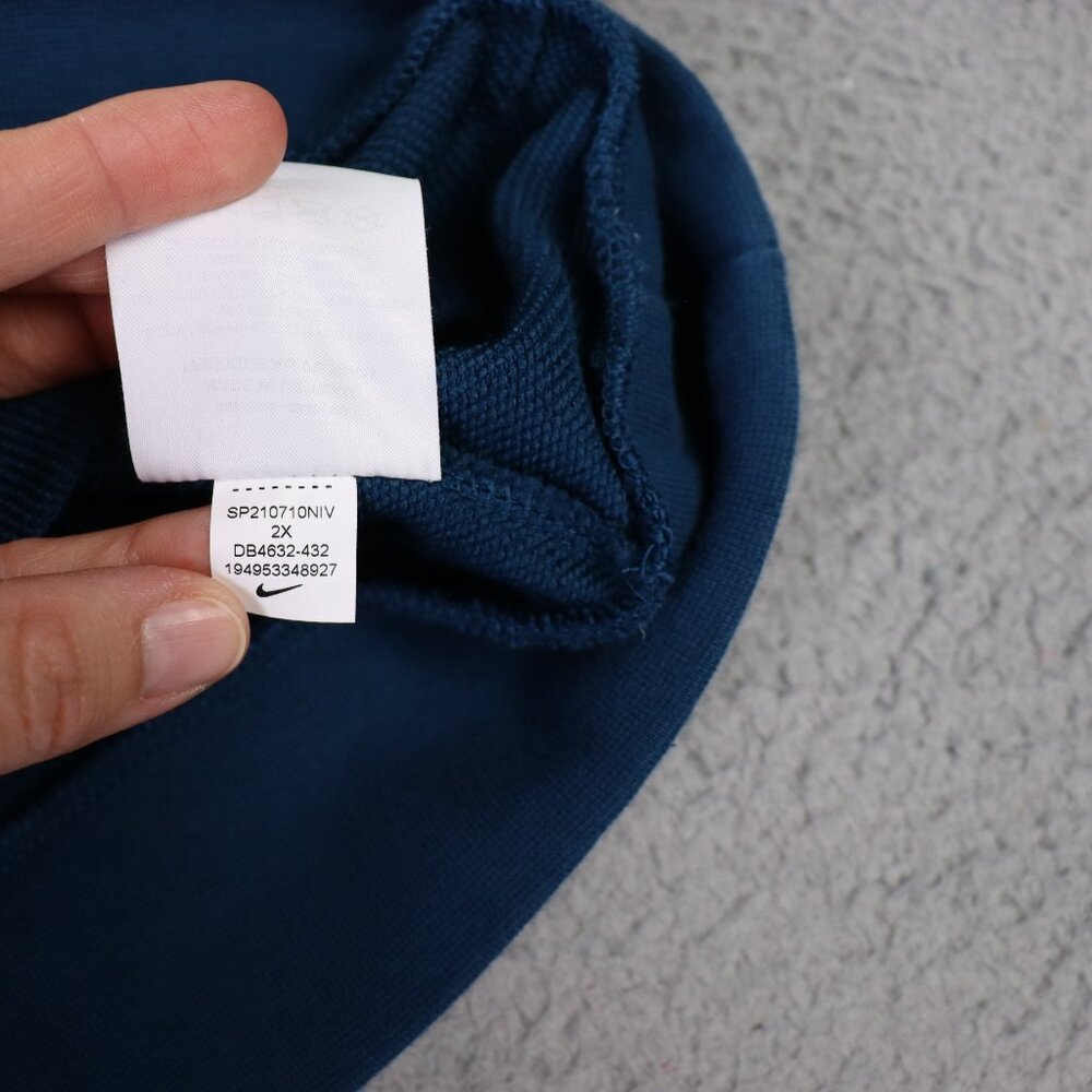 Nike Dry Cropped Sweatshirt Womens 2X Plus Blue LS Logo Center Swoosh DRI FIT - Picture 6 of 9